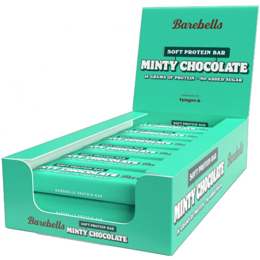 12 x Barebells Soft Protein Bar - Minty Chocolate (55g) - Barebells - hos Tommi Nutrition