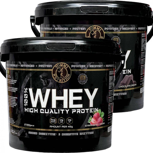 2 X 100% WHEY HIGH QUALITY PROTEIN 2722G - TN - Tommi Nutrition - hos Tommi Nutrition