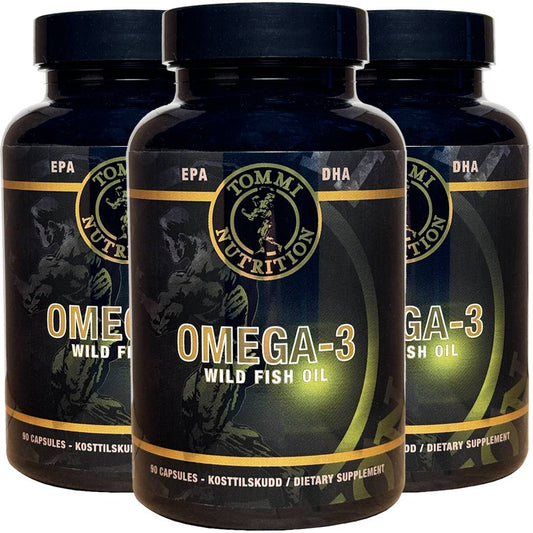 3 X Omega - 3 Wild Fish Oil, High Concentrate 90 caps - TN - Tommi Nutrition - hos Tommi Nutrition