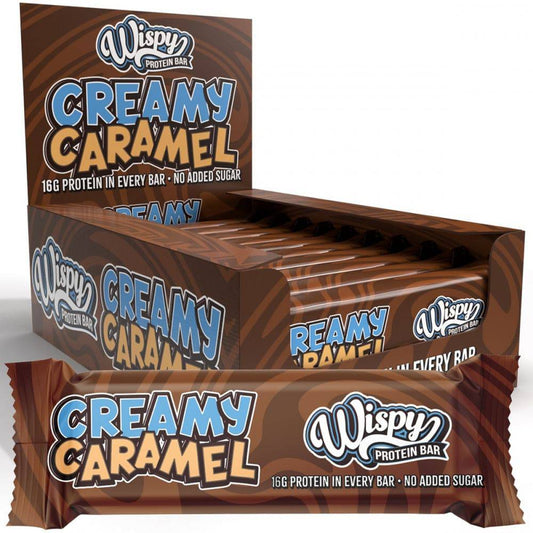 10 x Wispy Protein Bar, (55g), Creamy Caramel, - Tommi Nutrition