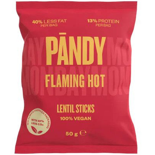 Pandy Lentil Sticks 50g, Flaming Hot, smaksfavoritt - Tommi Nutrition