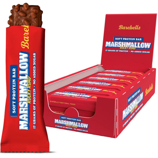 Barebells Protein Bar, 12 x 55g, Marshmallow Rocky Road - Barebells - hos Tommi Nutrition