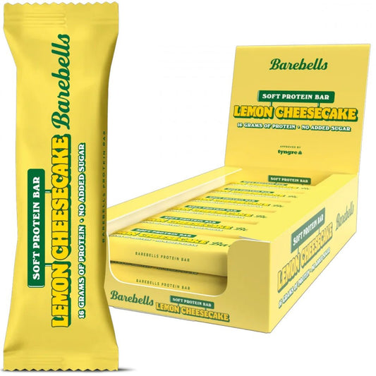 Barebells Protein Bar, 12 x 55g, Soft Protein Bar, Lemon Cheesecake - Barebells - hos Tommi Nutrition
