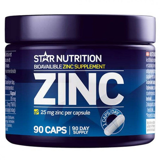 Zinc 25mg, 90 kapsler - Star Nutrition - Star Nutrition - hos Tommi Nutrition