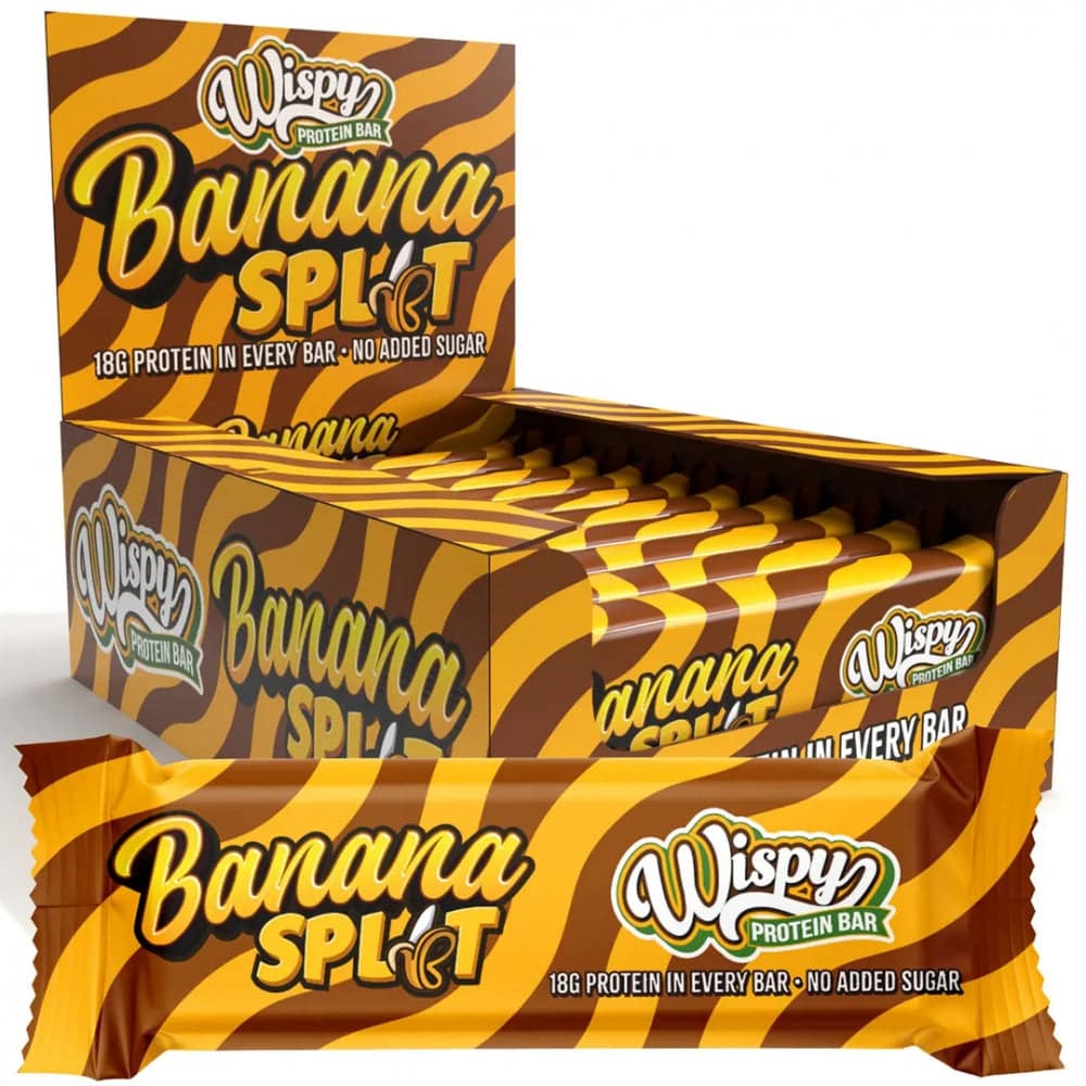 10 x Wispy Protein Bar, (55g), Banana Split - Wispy - hos Tommi Nutrition