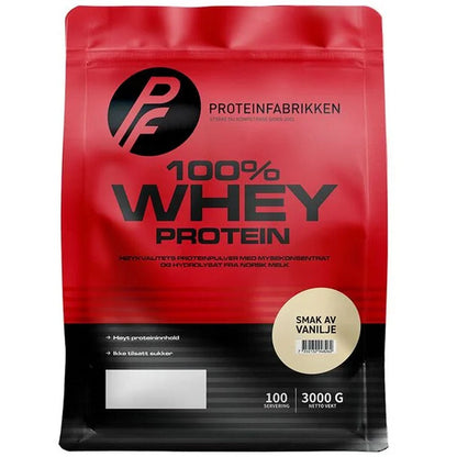 100 % Whey Protein 3000g, PF - Proteinfabrikken - hos Tommi Nutrition