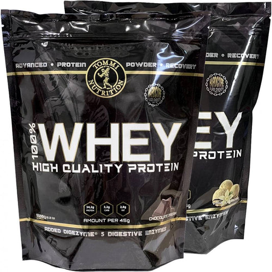 2 X 100% Whey High quality Protein 1000g - TN - Tommi Nutrition - hos Tommi Nutrition
