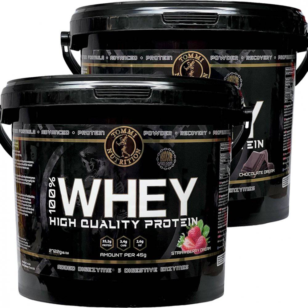 2 X 100% WHEY HIGH QUALITY PROTEIN 2722G - TN - Tommi Nutrition - hos Tommi Nutrition