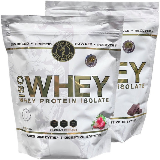 2 X ISO WHEY 1000G - 100% ISOLATE, TN - Tommi Nutrition - hos Tommi Nutrition
