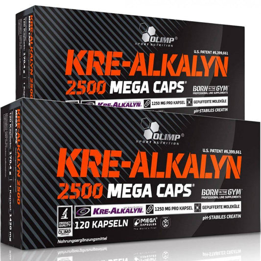 2 X OLIMP KRE - ALKALYN® 2500 MEGA CAPS® 120 KAPSLER - Olimp - hos Tommi Nutrition