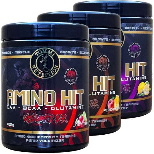 3 X Amino Hit Pump Volumizer 400g - TN - Tommi Nutrition - hos Tommi Nutrition