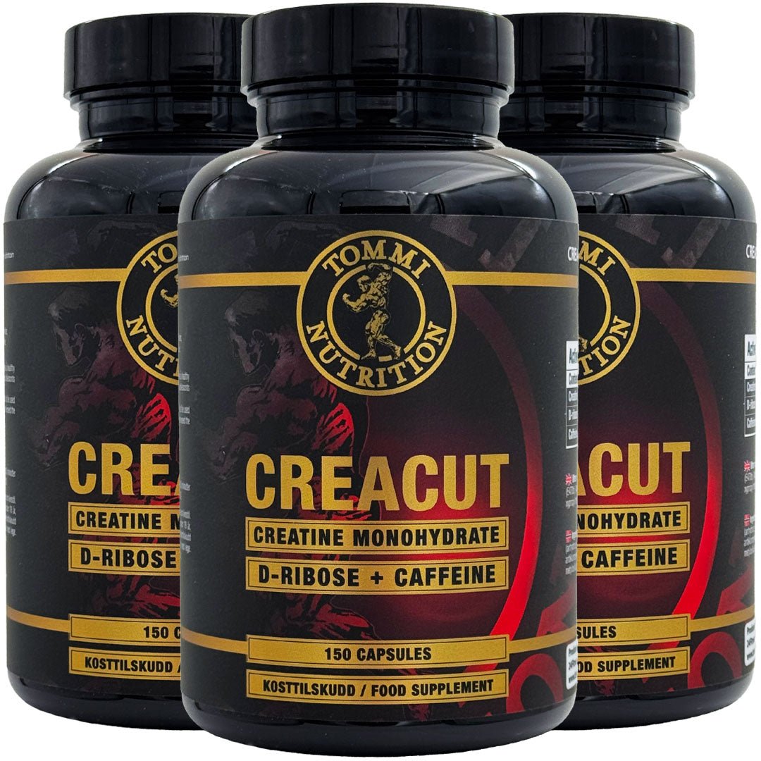 3 X CREACUT - Kreatin (Koffein + Ribose) 150 kapsler - TN