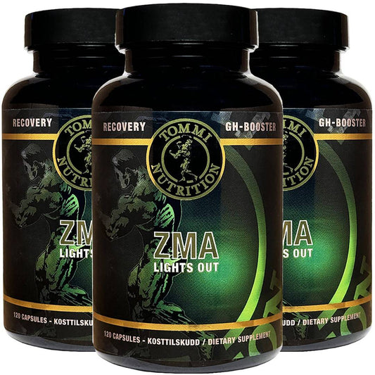 3 X ZMA Lights Out - 120 kapsler - TN - Tommi Nutrition - hos Tommi Nutrition