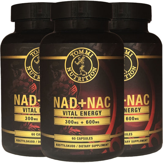 3 x NAD+NAC Vital Energy 60 Kapsler, TN