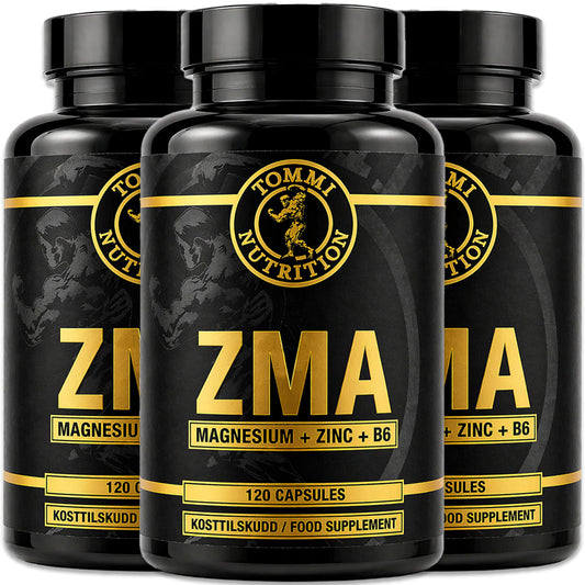3 x ZMA MED MAGNESIUMBISGLYCINAT – SINK & B6 – 120 KAPSLER TN