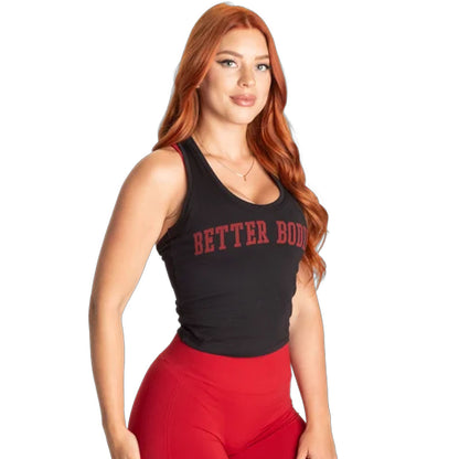 Crop T-Back - Black/Red - Better Bodies