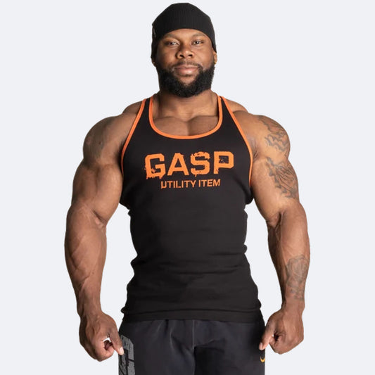 GASP Ribbed T-Back – Black/Flame