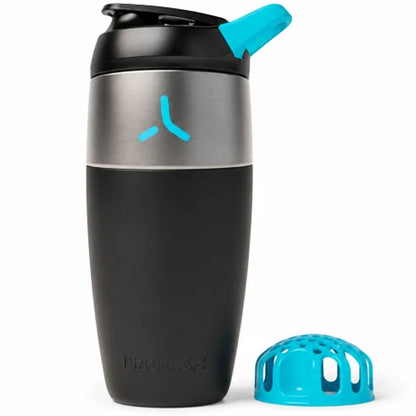 Promixx Pursuit Stainless Steel Shaker 950ml, Black/Cyan