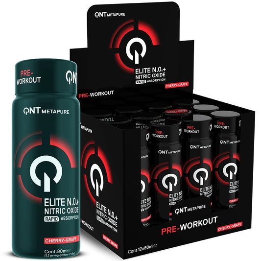 Elite N.0.+ Pre Workout SHOT, 12x80ml, Cherry - Grape - QNT - QNT - hos Tommi Nutrition