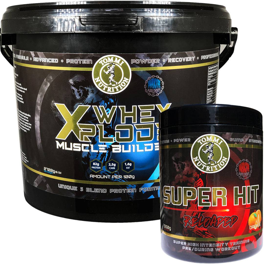 Muscle Power Pack: Whey Xplode & Super Hit Reloaded - Tommi Nutrition - hos Tommi Nutrition