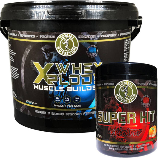 Muscle Power Pack: Whey Xplode & Super Hit Reloaded - Tommi Nutrition - hos Tommi Nutrition