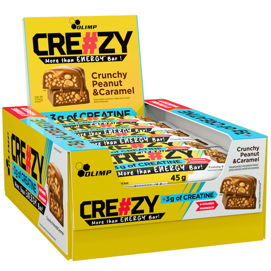 Olimp Cre#zy Bar, 20x45g, Crunchy Peanut & Caramel