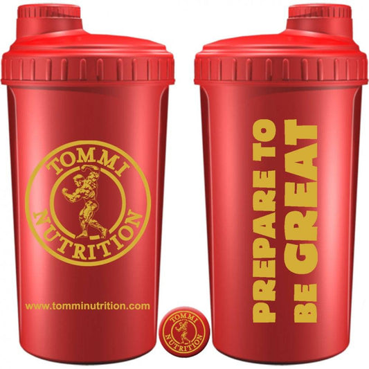 SHAKER TOMMI NUTRITION RED/GOLD 0,7 L - Tommi Nutrition - hos Tommi Nutrition