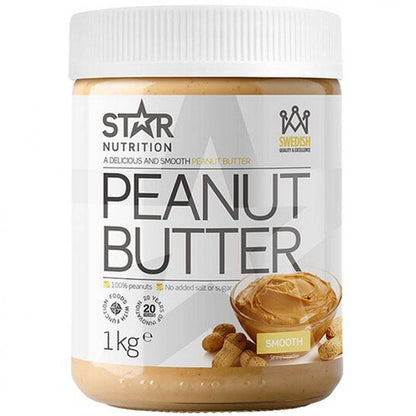 PEANØTTSMØR 1000G SMOOTH, STAR NUTRITION - Tommi Nutrition