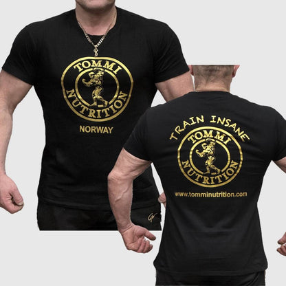 TRAIN INSANE T - SHIRT BLACK/GOLD - TN - Tommi Nutrition - hos Tommi Nutrition