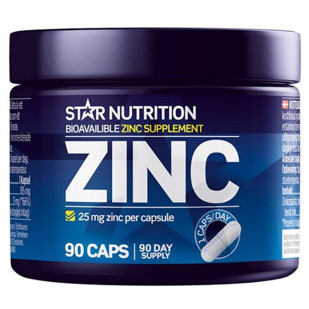 Zinc 25mg, 90 kapsler - Star Nutrition - Star Nutrition - hos Tommi Nutrition